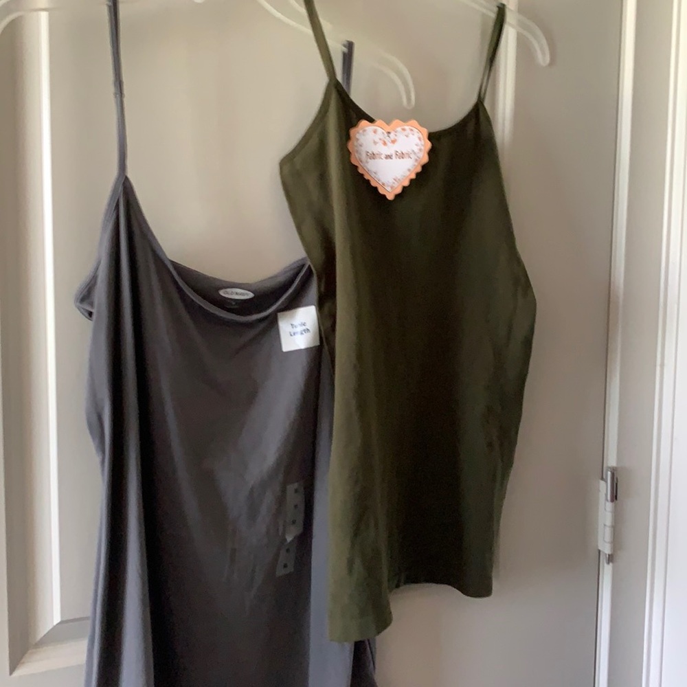 Two thin strap tank tops